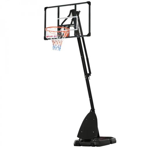 Canasta de Baloncesto Ajustable 236-293 cm con Ruedas Tablero de PC Base Rellenable para Exterior Negro [9]