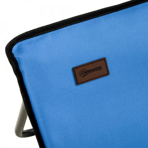 Conjunto de 2 Esterillas de Playa Plegable con Respaldo Reclinable y Bolsa de Transporte 142x51x40 cm Azul [6]