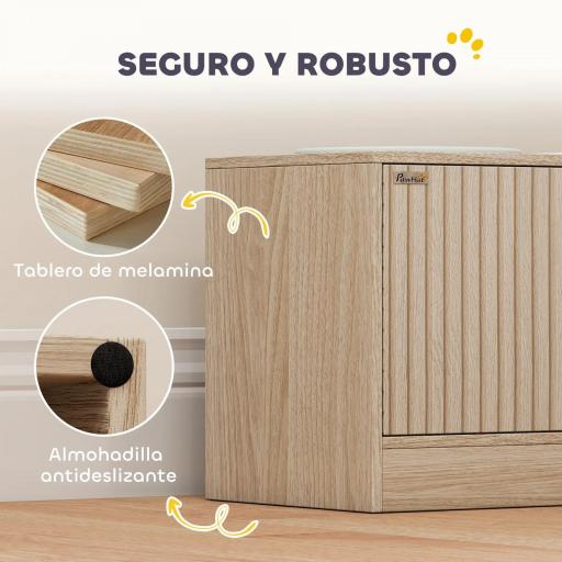 Comedero Perro Elevado con 2 Cuencos de Acero Inoxidable 2x2000 ml con Comedero Lento Almacenamiento Oculto Roble [2]