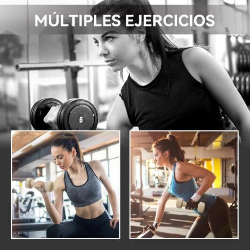 Juego de Mancuernas de 8 Piezas 2x0,5 kg 2x1 kg 2x1,5 kg 2x2 kg Antideslizantes y Estuche de Transporte Multicolor [6]