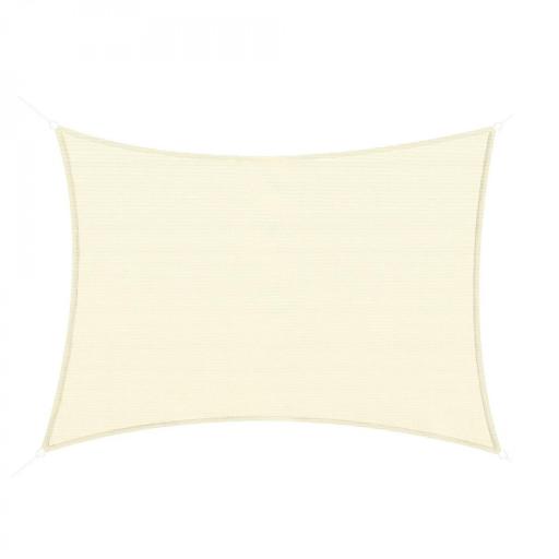 Toldo Vela Rectangular 4x3 m Vela de Sombra para Jardín Patio Terraza HDPE Anti UV y Transpirable Color Crema [9]