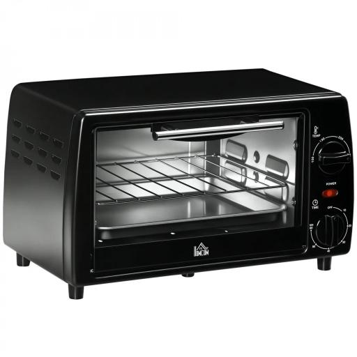 Horno Eléctrico Sobremesa 10L 750W Horno Eléctrico Pequeño Temperatura 230 ℃ y Temporizador 36,5x26x22 cm Negro [9]