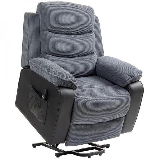 Sillón Relax Reclinable Eléctrico Levanta Personas con Mando a Distancia Puerto USB y Bolsillos Laterales Gris Oscuro [8]