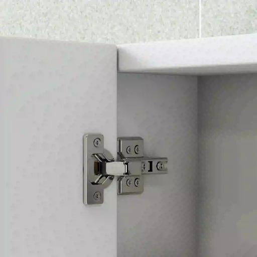 Armario de Baño con Espejo Armario de Pared con 3 Puertas Estantes Ajustables 91,5x11,5x65 cm Blanco [7]