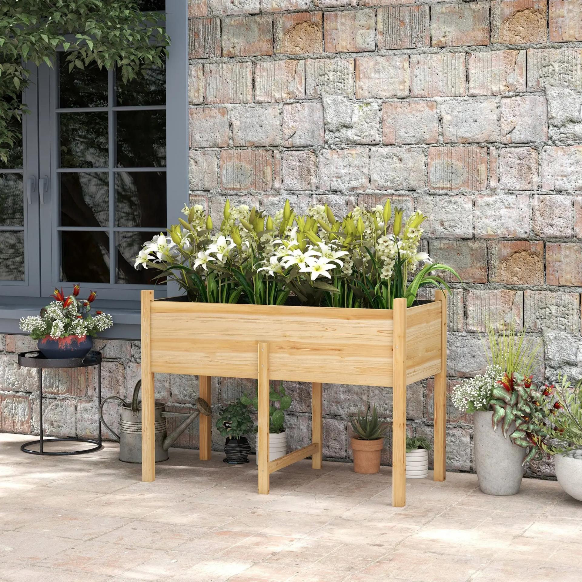 Huerto Urbano Elevado 115x55x80 cm Jardinera de Cultivo con Tela no Tejida para Cultivo Plantas Flores Verduras Natural
