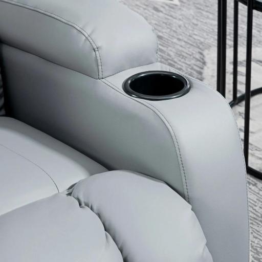 Sillón de Masaje Reclinable con 8 Puntos de Masaje Función de Calefacción Giratorio Mando a Distancia 85x94x104 cm Gris [7]