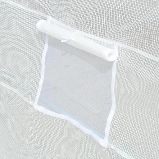 Cubierta de Repuesto para Invernadero 600x300x200cm Tipo Túnel Carpa de Invernadero con 12 Ventanas Blanco [4]