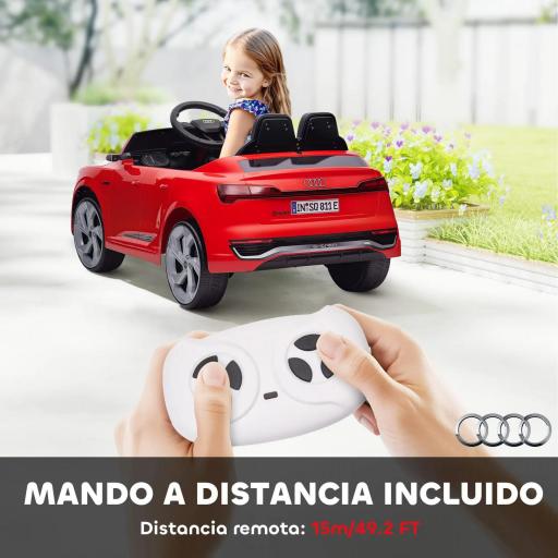 Coche Eléctrico para Niños Audi Q8 etron sportback con Batería 12V Mando a Distancia Faros Bocina y Música Rojo [5]