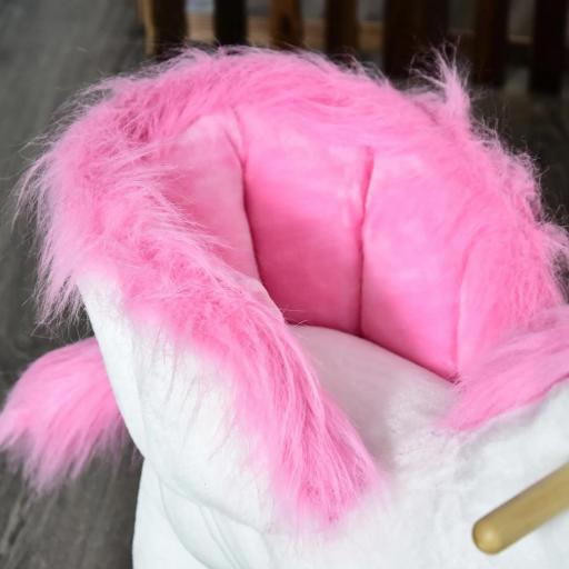 Juguete mecedor unicornio con función de sonido, base de madera y asas, caballito mecedor de peluche, para niños de 1,5 a 3 años [1]