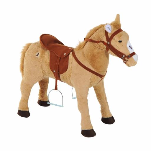 Caballo de Juguete para Niños de +2 Años con Sonidos y Estructura de Metal Carga 60kg 85x28x60 cm Beige [6]