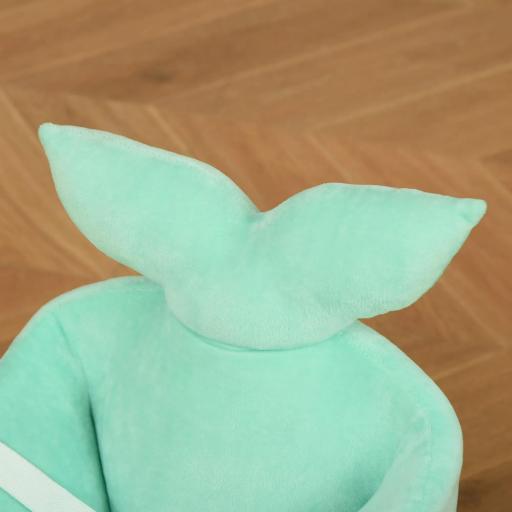 Caballito Balancín Forma Ballena para Niños de 18-36 Meses Mecedora de Felpa con Sonidos Cinturón de Seguridad y Reposapiés 60x33x50 cm Turquesa [6]