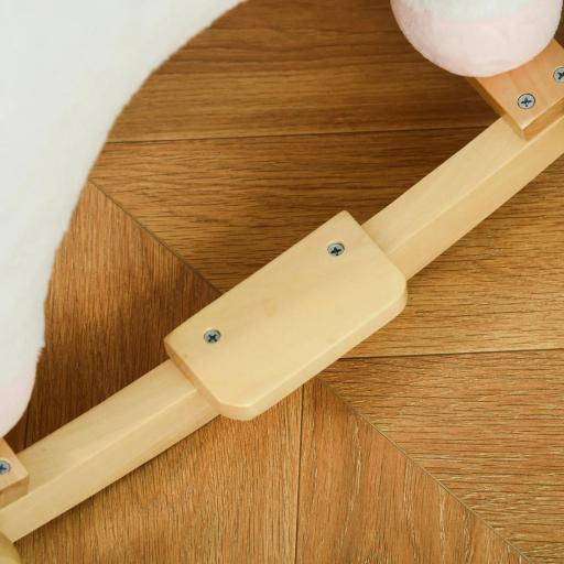 Caballito Balancín Infantil en Forma de Unicornio para Niños de +3 Años Balancín de Felpa 2 en 1 con Ruedas y Sonidos 63x38x63 cm Blanco [6]