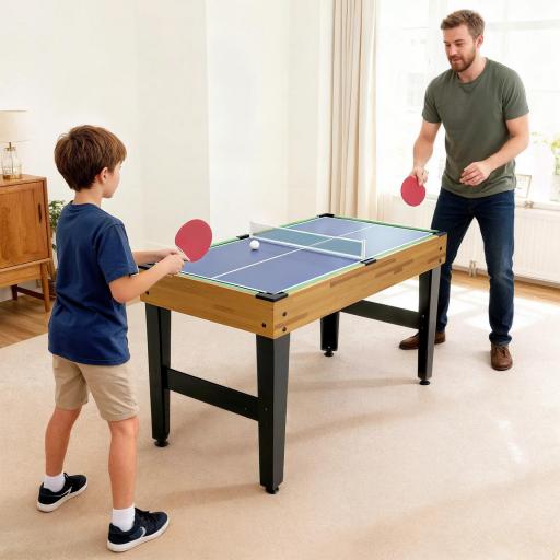 Mesa Multijuegos 13 en 1 con Futbolines para Niños Billar Ping-pong Hockey Ajedrez Damas Backgammon y Accesorios