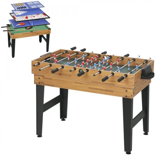 Mesa Multijuegos 13 en 1 con Futbolines para Niños Billar Ping-pong Hockey Ajedrez Damas Backgammon y Accesorios [9]