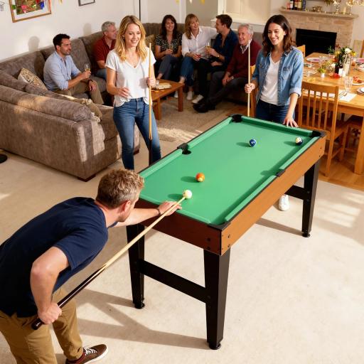 Mesa Multijuegos 5 en 1 con Futbolines para Niños Billar Ping-pong Hockey y Baloncesto 134x108x144 cm Natural y Negro [7]