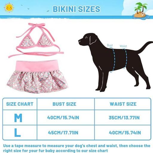 Talla: M - Darryy Biquini para Perros Pequeños, Ropa de Verano, Accesorios para Mascotas, Rosa [1]