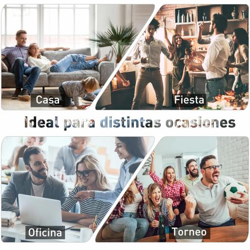 Futbolín de Madera Profesional para Niños y Adultos Mesa de Futbolín con 8 Barras y 2 Pelotas para Casa o Salas de Juego Fácil de Montar 122x61x80,7 cm Natural [7]