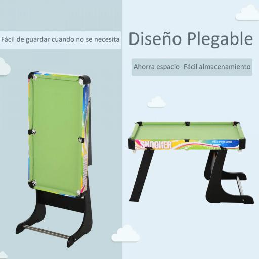 Mesa Multijuegos Plegable 4 en 1 con Futbolín, Hockey, Billar y Ping-pong de Sobremesa 86,5x43,5x64 cm  [5]