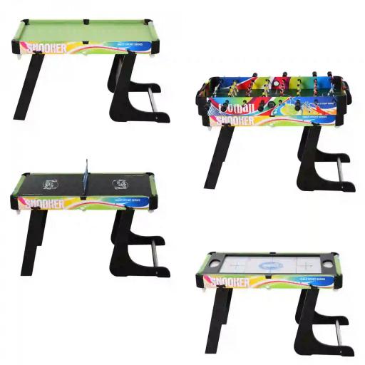 Mesa Multijuegos Plegable 4 en 1 con Futbolín, Hockey, Billar y Ping-pong de Sobremesa 86,5x43,5x64 cm  [9]