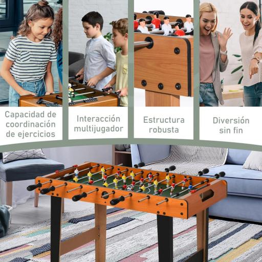 Futbolín para Niños de Madera Juego de Mesa de Fútbol con 22 Jugadores 2 Marcadores 22 Jugadores 84,5x40x61,2 cm Madera [1]