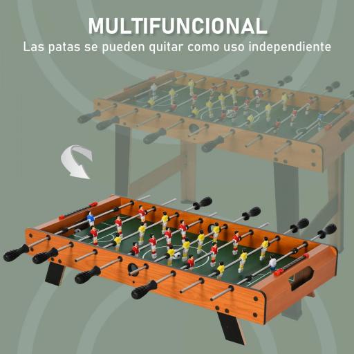 Futbolín para Niños de Madera Juego de Mesa de Fútbol con 22 Jugadores 2 Marcadores 22 Jugadores 84,5x40x61,2 cm Madera [2]