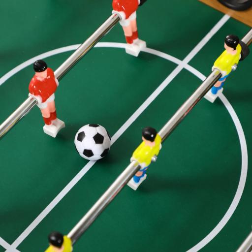 Futbolín Plegable para Niños y Adultos Futbolín de Madera 69x37x70 cm con 2 Bolas 6 Asas 2 Marcadores de Puntos 18 Jugadores para Familias Fiestas Juegos Natural [5]