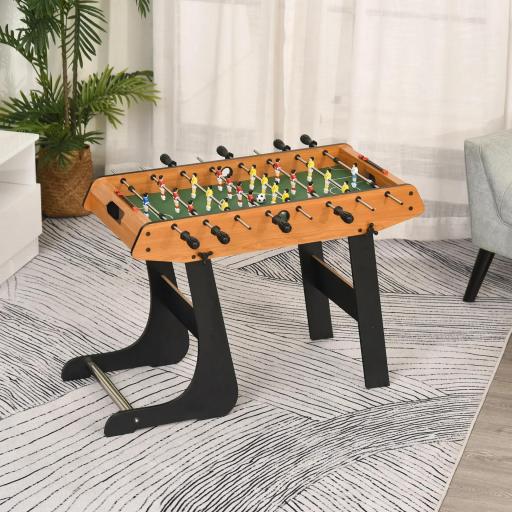 Futbolín con 22 Jugadores Juego de Mesa de Fútbol para Niños y Adultos con 2 Marcadores 98x42x62,5 cm Natural y Negro