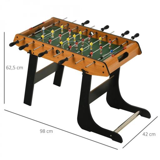 Futbolín con 22 Jugadores Juego de Mesa de Fútbol para Niños y Adultos con 2 Marcadores 98x42x62,5 cm Natural y Negro [1]