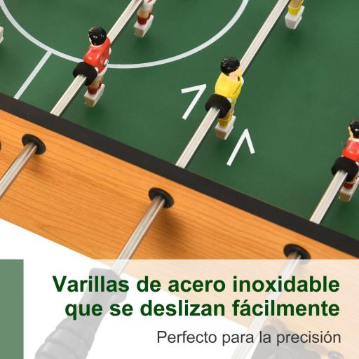 Futbolín con 22 Jugadores Juego de Mesa de Fútbol para Niños y Adultos con 2 Marcadores 98x42x62,5 cm Natural y Negro [3]
