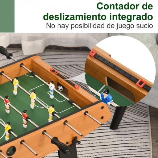 Futbolín con 22 Jugadores Juego de Mesa de Fútbol para Niños y Adultos con 2 Marcadores 98x42x62,5 cm Natural y Negro [4]