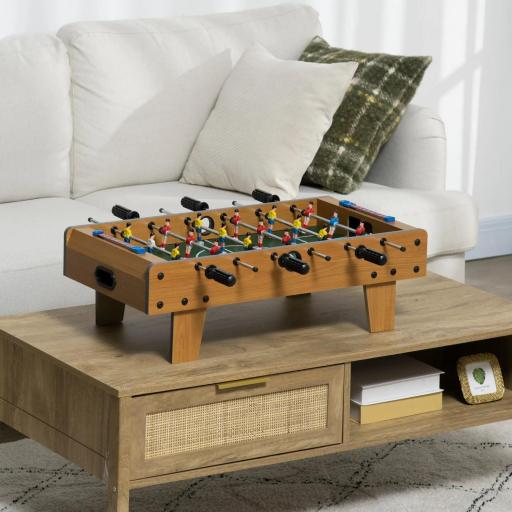 Futbolín de Mesa de Madera con 6 Varillas 2 Marcadores de Puntos y 18 Jugadores para +6 Años 69x36,5x22cm Natural [9]