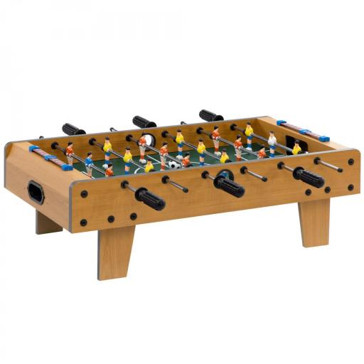Futbolín de Mesa de Madera con 6 Varillas 2 Marcadores de Puntos y 18 Jugadores para +6 Años 69x36,5x22cm Natural [7]