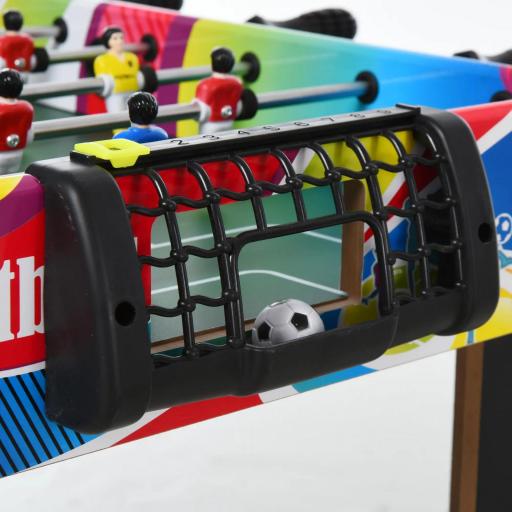 Futbolín con 2 Marcadores, en Madera, Acero Inoxidable y Plástico, 86.5x43.5x63 cm, Multicolor [3]