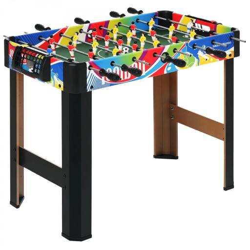 Futbolín con 2 Marcadores, en Madera, Acero Inoxidable y Plástico, 86.5x43.5x63 cm, Multicolor [4]