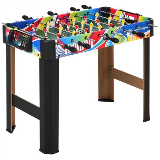 Futbolín con 2 Marcadores, en Madera, Acero Inoxidable y Plástico, 86.5x43.5x63 cm, Multicolor [2]