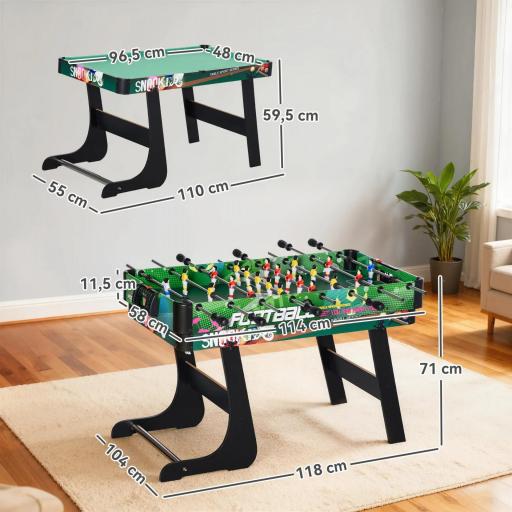 Mesa Multijuegos para Niños de +7 Años 6 en 1 Plegable Billar Futbolín Ping-Pong 118x104x71 cm Multicolor [3]