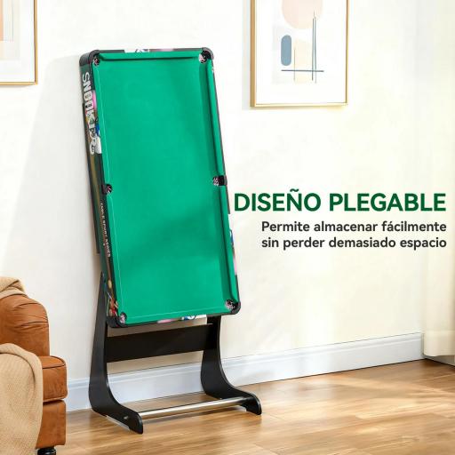 Mesa Multijuegos para Niños de +7 Años 6 en 1 Plegable Billar Futbolín Ping-Pong 118x104x71 cm Multicolor [5]