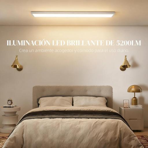 Juego de 4 Lámparas de Techo Color Regulable con Interruptor DIP y de Pared 3000K/4000K/6000K 120x30x3,7 cm Blanco [3]