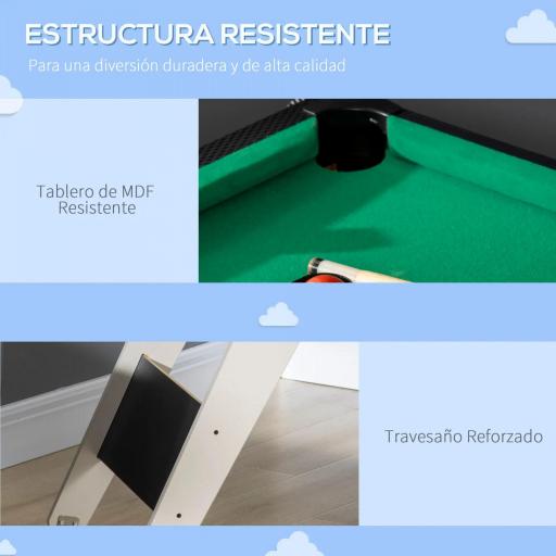 Mesa Multijuegos 6en1 para Niños de +7 Años con Ruedas Billar Futbolín Ping-Pong Anillas Hockey 120x88x79cm Negro [1]