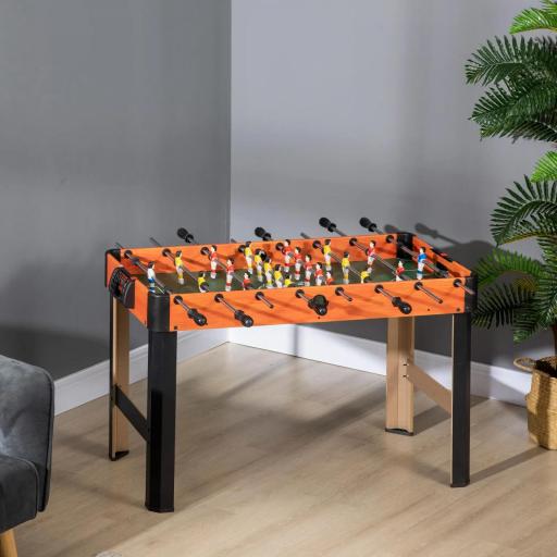 Futbolín con Soporte para Niños de +7 Años con 2 Bolas Marcadores 22 Jugadores para Familias 118x104x69 cm Negro