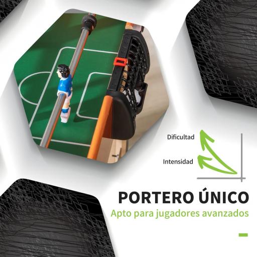 Futbolín con Soporte para Niños de +7 Años con 2 Bolas Marcadores 22 Jugadores para Familias 118x104x69 cm Negro [3]