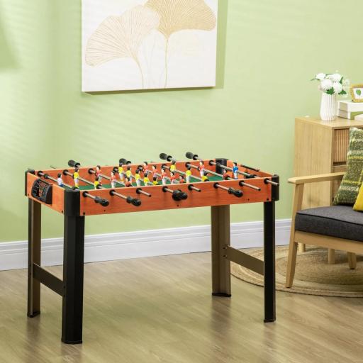 Futbolín con Soporte para Niños de +7 Años con 2 Bolas Marcadores 22 Jugadores para Familias 118x104x69 cm Negro [7]