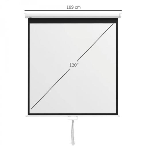 Pantalla de Proyección Portátil 99 Pulgadas Formato 1:1 para Interior y Exterior Cine en Casa Patio 178x178 cm Blanco [1]