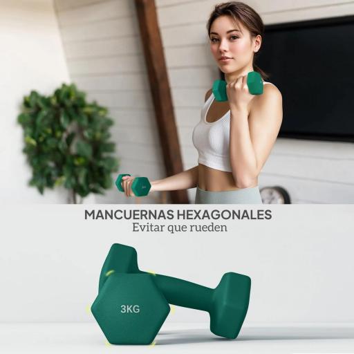 Juego de Mancuernas 2 x1kg 2 x2kg 2 x3kg con Soporte de Almacenamiento para Ejercicio Entrenamiento Multicolor [1]