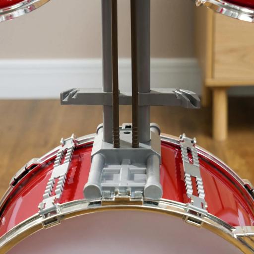 Batería para Niños de +3 Años con Tambores Bombo Platillo Pedal y Baquetas 68,5x37x84 cm Rojo [7]