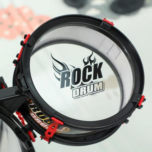 Batería para Niños de +3 Años con Taburete Tambores Bombo Platillo y Baquetas 59,5x31,5x59 cm Negro [4]