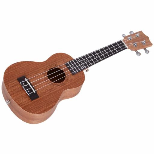 Ukelele Soprano para Principiantes con 4 Cuerdas de Nylon Ajustables Juguete educativo 53x17,5x6,2cm Madera [2]