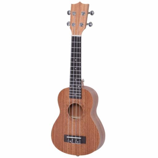 Ukelele Soprano para Principiantes con 4 Cuerdas de Nylon Ajustables Juguete educativo 53x17,5x6,2cm Madera [1]