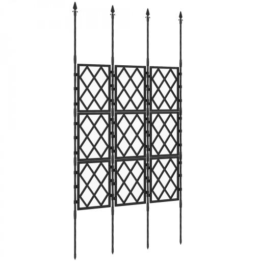 Enrejado de Jardín Plegable Soporte para Plantas Trepadoras con Montaje DIY y Marco de Acero 85x197 cm Negro [7]