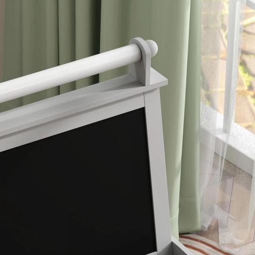 Caballete de Pintura para Niños 3 en 1 Pizarra de Doble Cara con Rollo de Papel y Cestas de Almacenamiento Gris [6]